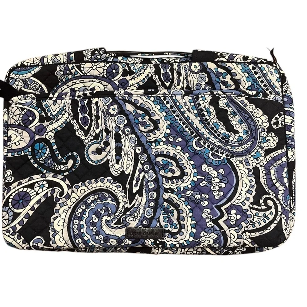 Vera Bradley Paisley Laptop Bag - Black and Blue